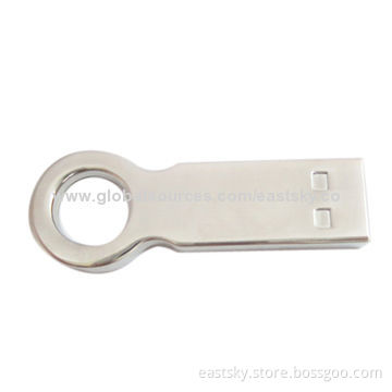 Metal Ring USB drive, Made of Stainless Steel, 64MB to 32GB Memory Capacity, OEM Orders WelcomedNew